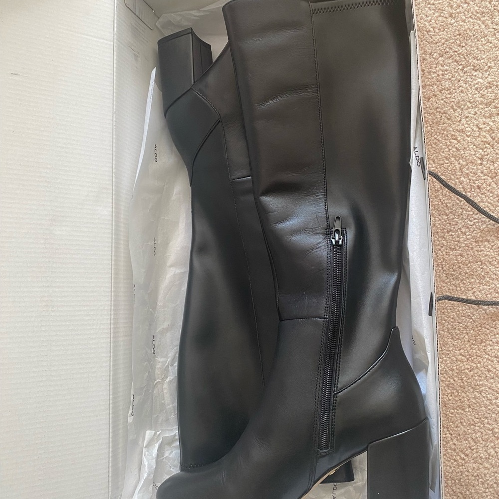 Aldo Black Over the Knee Boots with Timeless Elegance